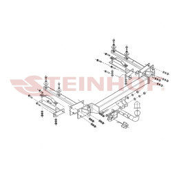 B-040 STEINHOF Фаркоп на BMW 3-Series седан/купе/кабриолет E36, кроме M3 1991-2000, универсал E36, в т.ч. 4x4 1995-1999. Требуется подрезка бампера. Тип шара: A. Нагрузки: 1