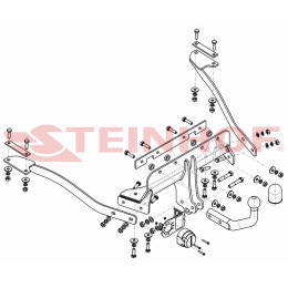 B-049 STEINHOF Фаркоп на BMW 7-Series E38 седан 1994-2001. Требуется подрезка бампера. Тип шара: A. Нагрузки: 2200/90 кг, масса фаркопа 15,9 кг (без электрики в компле
