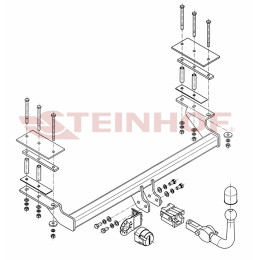 C-267 STEINHOF Фаркоп на Chevrolet Lacetti седан 2004-2012, Daewoo Gentra 2013-2016, Ravon Gentra 2015-2018, Daewoo Nubira седан 2003-2013 без снятия и подрезки бампера. Тип шара: AH (горизонтал