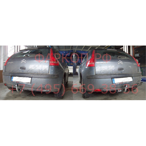 C038A GALIA Полностью оцинкованный фаркоп на Citroen C4 седан 2012-2022 (небольшие доработки, без подрезки бампера), Citroen C4 хетчбек 5 дверей 2004-2010, 2010-2018, Citroen C4 хетчбек 3 двери 2004-2010, Peugeot 307 хетчбек 3/5 дверей 2001-2007, Peugeot 