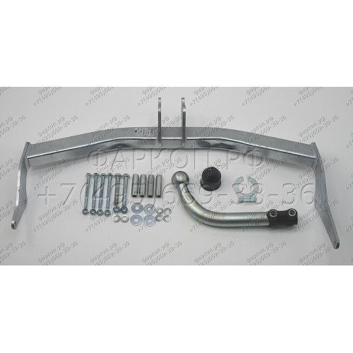C056A GALIA Полностью оцинкованный фаркоп на FIAT Fiorino Qubo, Fiorino III 2008-2021, Peugeot Bipper 2008-2017, Citroen Nemo 2008-2015. Тип шара: A. Без выреза бампера. Нагрузки: 1100/60 кг, масса фаркопа 11,42 кг