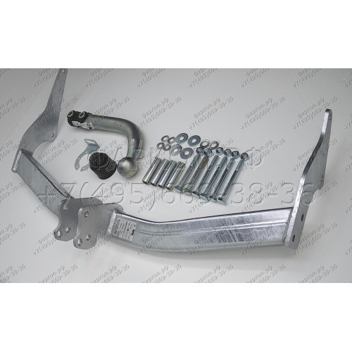 C056A GALIA Полностью оцинкованный фаркоп на FIAT Fiorino Qubo, Fiorino III 2008-2021, Peugeot Bipper 2008-2017, Citroen Nemo 2008-2015. Тип шара: A. Без выреза бампера. Нагрузки: 1100/60 кг, масса фаркопа 11,42 кг