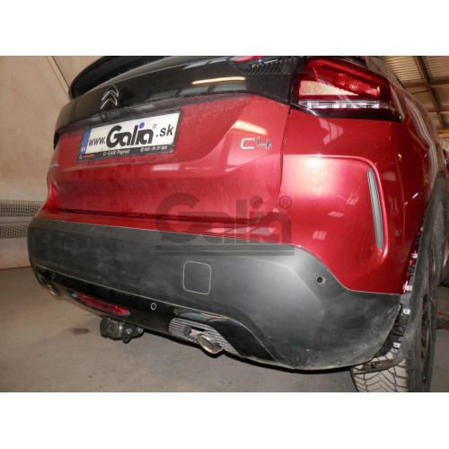 C074C GALIA Полностью оцинкованный фаркоп на Citroen C4 хетчбек 2020-. Тип шара: C (горизонтальный съемный). Невидимый вырез бампера. Нагрузки: 1400/75 кг, масса фаркопа 16,87 кг