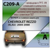 C209-A Лидер-плюс ТСУ для Chevrolet Rezzo 2000-2008, Daewoo Tacuma 2004-2008 без снятия и выреза бампера. Нагрузки: 1100/75 кг, масса фаркопа 19,3 кг, требуется 6 сверлений (без электрики в комплекте)