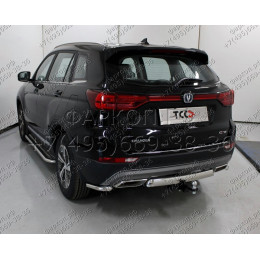 TCU00161 ТСС Фаркоп на Changan CS75 FL 2020-2023. Невидимая подрезка бампера. Тип шара: E (шаровый узел под американский квадрат). Нагрузки: 1200/75 кг