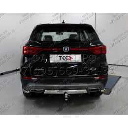 TCU00161 ТСС Фаркоп на Changan CS75 FL 2020-2023. Невидимая подрезка бампера. Тип шара: E (шаровый узел под американский квадрат). Нагрузки: 1200/75 кг
