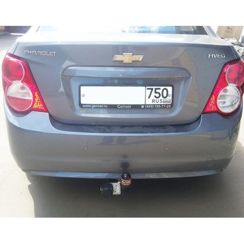 CV 11 AVTOS Фаркоп на Chevrolet Aveo седан 2012-2015 без подрезки бампера. Тип шара: A. Нагрузки: 1250/50 кг, масса фаркопа 14 кг (без электрики в комплекте)