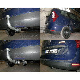 D046A GALIA Полностью оцинкованный фаркоп на Dacia Lodgy 2012-2022. Подрозетник убирается за бампер. Тип шара: A. Установка без снятия и выреза бампера. Наг