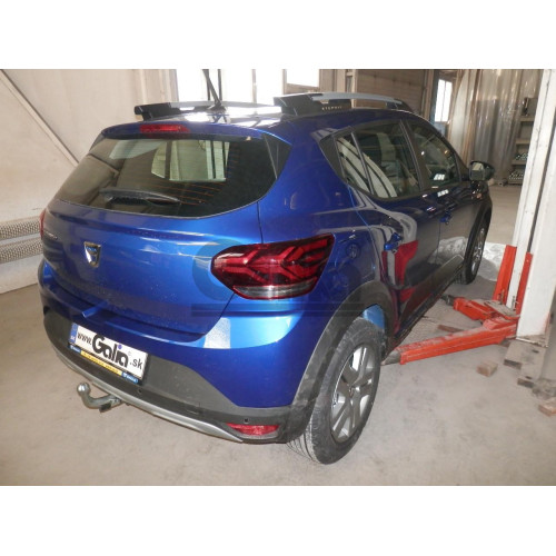 D050C GALIA Полностью оцинкованный фаркоп на Dacia Sandero III 2020-, Dacia Sandero Stepway III 2020-. Тип шара: C (горизонтальный съемный). Невидимый вырез бампера. Нагрузки: 1200/75 кг, масса фаркопа 13,77 кг