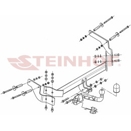 F-072 STEINHOF Фаркоп на Citroen Nemo 2009-2015, FIAT Fiorino 2008-2021, FIAT Qubo 2008-2021, Peugeot Bipper 2008-2017. Требуется подрезка бампера. Тип шара: A. Нагрузки: 1300/75 кг, масса фаркоп