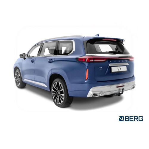 F.0212.001 BERG Фаркоп на Exeed VX 2021-. Требуется подрезка бампера. Тип шара: A. Нагрузки: 1800/75 кг, масса фаркопа 19,2 кг (без электрики в комплекте)
