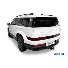 F.2318.002 BERG Фаркоп на Hyundai Santa Fe 2023- без подрезки бампера. Тип шара: E. Нагрузки: 2000/75 кг, масса фаркопа 24 кг (без электрики в комплекте)