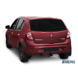 F.4714.001 BERG Фаркоп на Renault Sandero 2009-2014 без снятия и подрезки бампера. Тип шара: A. Нагрузки: 1200/75 кг, масса фаркопа 13 кг (без электрики в комплекте)