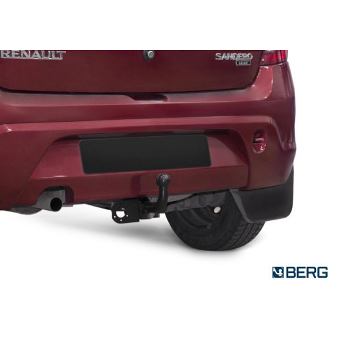 F.4714.001 BERG Фаркоп на Renault Sandero 2009-2014 без снятия и подрезки бампера. Тип шара: A. Нагрузки: 1200/75 кг, масса фаркопа 13 кг (без электрики в комплекте)