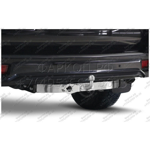 F.5714.005 BERG Фаркоп с нержавеющей накладкой на Toyota Land Cruiser Prado 150 Black Onyx 2020-2023 без снятия и подрезки бампера. Тип шара: F. Нагрузки: 1500/75 кг, масса фаркопа 21 кг (без электрики в комплекте)