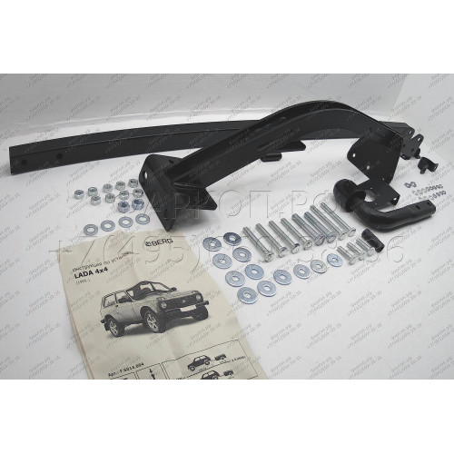 F.6014.004 BERG Фаркоп на Lada Niva Legend 2020-, Lada Niva 4x4 Urban 2014-2020, Lada 4x4 2006-2020, Lada Niva 1995-2006 без снятия и подрезки бампера. Тип шара: A. Нагрузки: 900/75 кг, масса фаркопа 14 кг (без электрики в комплекте)