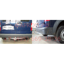 F083A GALIA Полностью оцинкованный фаркоп на Ford Tourneo Connect 2002-2014, Transit Connect 2002-2014. Тип шара: A. Установка без снятия и выреза бампера. Нагрузки: 1200/75 кг,