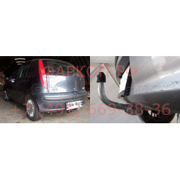 F090C GALIA Полностью оцинкованный фаркоп на FIAT Punto 1999-2005, FIAT Grande Punto 2005-2012. Тип шара: C (горизонтальный съемный). Без выреза бампера. Нагрузки: 1100/60 к