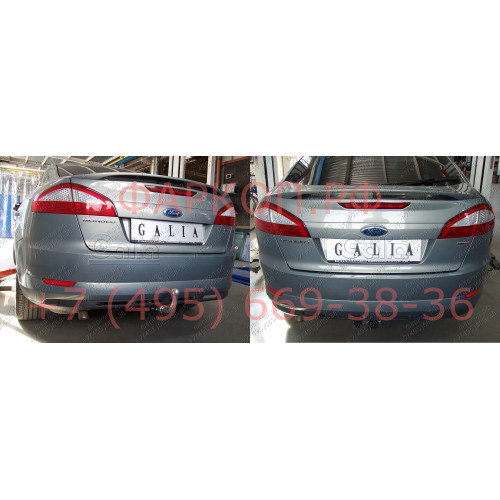 F112C GALIA Полностью оцинкованный фаркоп на Ford Mondeo хетчбек 5 дверей 2007-2015. Подрозетник убирается за бампер. Тип шара: C (горизонтальный съемный). Без выреза бампера. Нагрузки: 2000/80 кг, масса фаркопа 14,87 кг