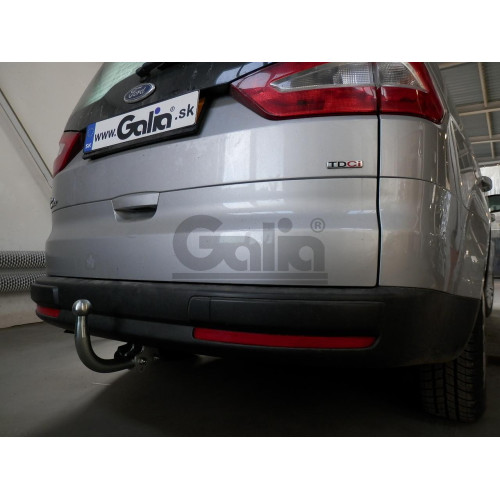 F114C GALIA Полностью оцинкованный фаркоп на Ford Galaxy 2006-2015, Ford S-MAX 2006-2015. Подрозетник убирается за бампер. Тип шара: C (горизонтальный съемный). Невидимый вырез бампера. Нагрузки: 1800/100 кг, масса фаркопа 16,47 кг