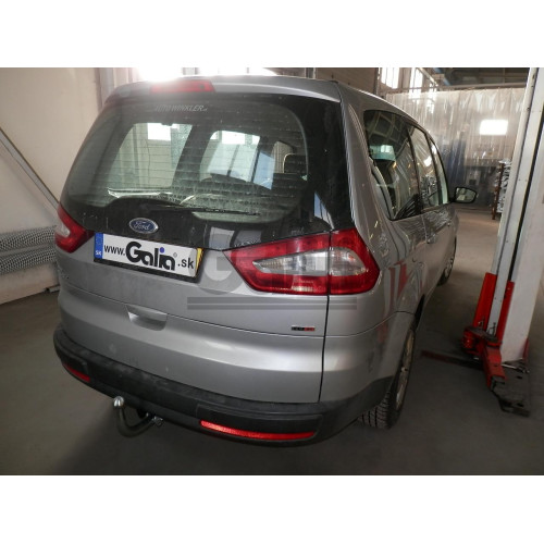 F114C GALIA Полностью оцинкованный фаркоп на Ford Galaxy 2006-2015, Ford S-MAX 2006-2015. Подрозетник убирается за бампер. Тип шара: C (горизонтальный съемный). Невидимый вырез бампера. Нагрузки: 1800/100 кг, масса фаркопа 16,47 кг