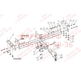 FA 0491-E Бизон Фаркоп на Nissan Navara 2005-2015 без подрезки бампера. Тип шара: E (легкосъемный шар под квадрат). Нагрузки: 3000/120 кг. Не комплектуется элект