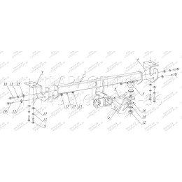 FA 0851-E Бизон Фаркоп на Toyota Prius 30 2009-2015 без подрезки бампера. Тип шара: E (легкосъемный шар под квадрат). Нагрузки: 2700/100 кг. Не комплектуется элек