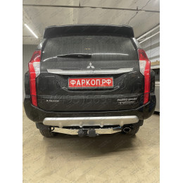 FA 1005-E(N) Бизон Фаркоп с хромированной накладкой на Mitsubishi Pajero Sport II 2008-2016, Mitsubishi Pajero Sport III 2016-2021 без подрезки бампера. Тип шара: E (легкосъемный ш