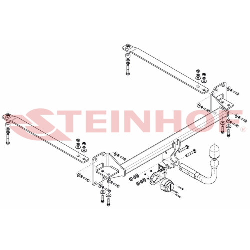 H-079 STEINHOF Фаркоп на Honda Civic седан 2017-2022. Требуется подрезка бампера. Тип шара: A. Нагрузки: 1700/100 кг, масса фаркопа 21,5 кг (без электрики в комплекте)