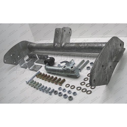 H039A GALIA Полностью оцинкованный фаркоп на Hyundai H1 платформа 2001-2008. Тип шара: A. Установка без выреза бампера. Нагрузки: 1600/75 кг, масса фаркопа 20,25 кг