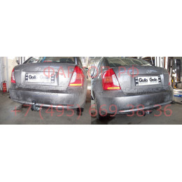 H071C GALIA Полностью оцинкованный фаркоп на Hyundai Accent 2006-2010, кроме сборки ТагАЗ. Тип шара: C (горизонтальный съемный). Установка без снятия и вырез