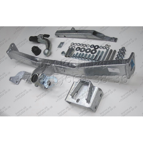 H079C GALIA Полностью оцинкованный фаркоп на Honda Jazz 2008-2014, Honda Fit 2008-2013. Тип шара: C (горизонтальный съемный). Невидимый вырез бампера. Нагрузки: 1100/82 кг, масса фаркопа 18,36 кг