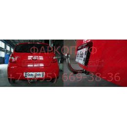 H080C GALIA Полностью оцинкованный фаркоп на Hyundai i20 2008-2014. Тип шара: C (горизонтальный съемный). Невидимый вырез бампера. Нагрузки: 1100/50 кг, масса ф