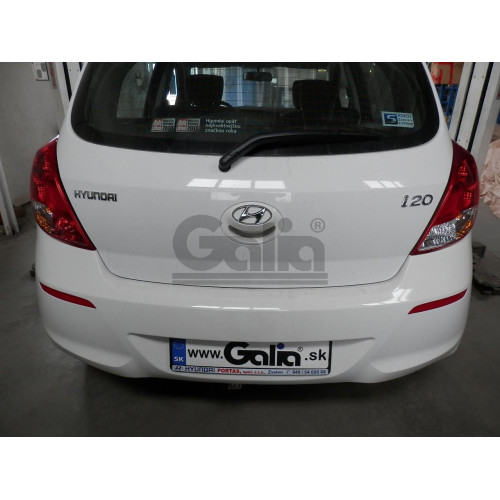 H080C GALIA Полностью оцинкованный фаркоп на Hyundai i20 2008-2014. Тип шара: C (горизонтальный съемный). Невидимый вырез бампера. Нагрузки: 1100/50 кг, масса фаркопа 15,47 кг