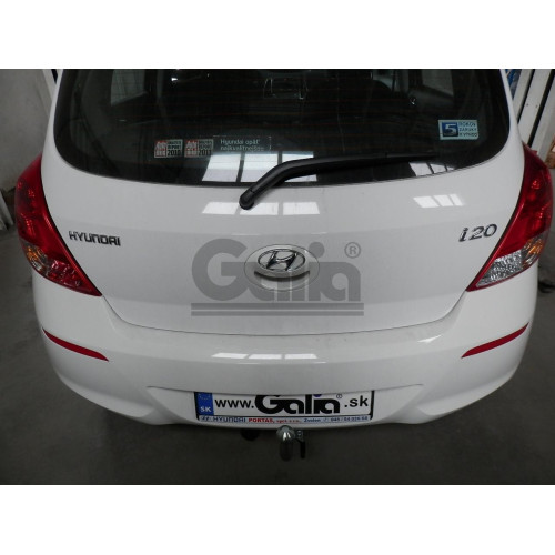 H080C GALIA Полностью оцинкованный фаркоп на Hyundai i20 2008-2014. Тип шара: C (горизонтальный съемный). Невидимый вырез бампера. Нагрузки: 1100/50 кг, масса фаркопа 15,47 кг