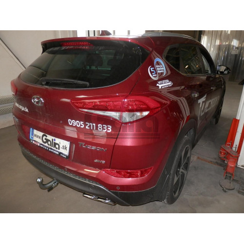 H095A GALIA Полностью оцинкованный фаркоп на Hyundai Tucson дорестайл 2015-2018 (установка без снятия и выреза бампера), Kia Sportage 4 дорестайл 2015-2018 (требуется невидимая подрезка бампера). Тип шара: A. Нагрузки: 2200/100 кг, масса фаркопа 15,22 кг