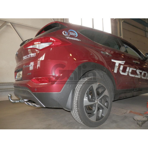 H095A GALIA Полностью оцинкованный фаркоп на Hyundai Tucson дорестайл 2015-2018 (установка без снятия и выреза бампера), Kia Sportage 4 дорестайл 2015-2018 (требуется невидимая подрезка бампера). Тип шара: A. Нагрузки: 2200/100 кг, масса фаркопа 15,22 кг