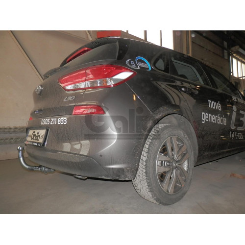 H098A GALIA Полностью оцинкованный фаркоп на Hyundai i30 хетчбек 3/5 дверей 2016-2018. Тип шара: A. Установка без снятия и выреза бампера. Нагрузки: 1600/85 кг, масса фаркопа 13,42 кг