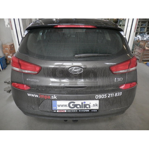 H098A GALIA Полностью оцинкованный фаркоп на Hyundai i30 хетчбек 3/5 дверей 2016-2018. Тип шара: A. Установка без снятия и выреза бампера. Нагрузки: 1600/85 кг, масса фаркопа 13,42 кг