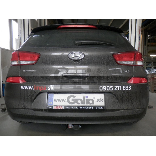 H098A GALIA Полностью оцинкованный фаркоп на Hyundai i30 хетчбек 3/5 дверей 2016-2018. Тип шара: A. Установка без снятия и выреза бампера. Нагрузки: 1600/85 кг, масса фаркопа 13,42 кг