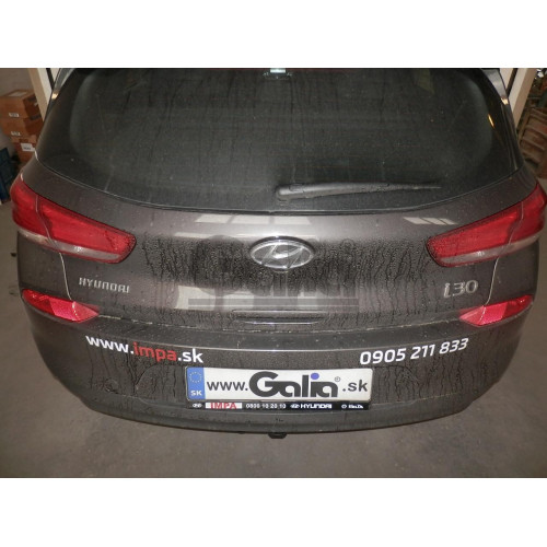 H098A GALIA Полностью оцинкованный фаркоп на Hyundai i30 хетчбек 3/5 дверей 2016-2018. Тип шара: A. Установка без снятия и выреза бампера. Нагрузки: 1600/85 кг, масса фаркопа 13,42 кг