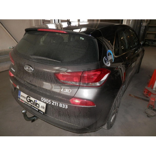 H098A GALIA Полностью оцинкованный фаркоп на Hyundai i30 хетчбек 3/5 дверей 2016-2018. Тип шара: A. Установка без снятия и выреза бампера. Нагрузки: 1600/85 кг, масса фаркопа 13,42 кг