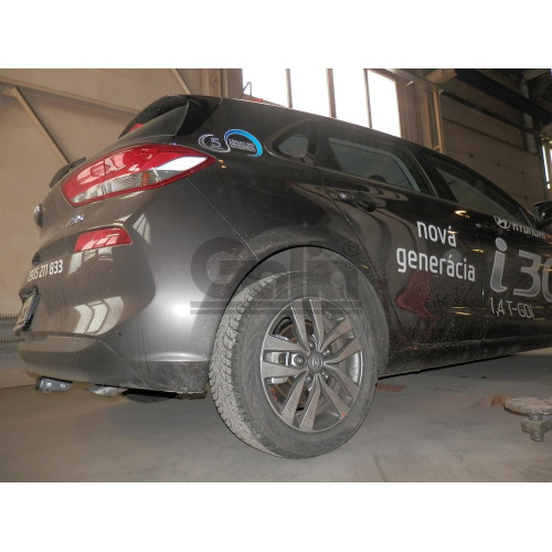 H098C GALIA Полностью оцинкованный фаркоп на Hyundai i30 хетчбек 3/5 дверей 2016-2018. Тип шара: C (горизонтальный съемный). Установка без снятия и выреза бампера. Нагрузки: 1600/85 кг, масса фаркопа 14,77 кг