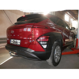 H117C GALIA Полностью оцинкованный фаркоп на Hyundai Kona 2023-. Тип шара: C (горизонтальный съемный). Установка без снятия и выреза бампера. Нагрузки: 1400/8