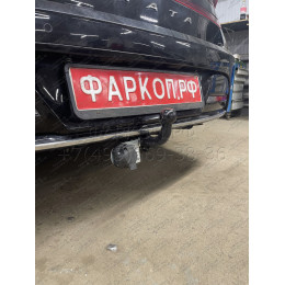 H234-A Лидер-плюс ТСУ для Hyundai Sonata VIII 2019-. Требуется подрезка бампера. Тип шара: A. Нагрузки: 1200/75 кг, масса фаркопа 13,6 кг (без электрики в комплект
