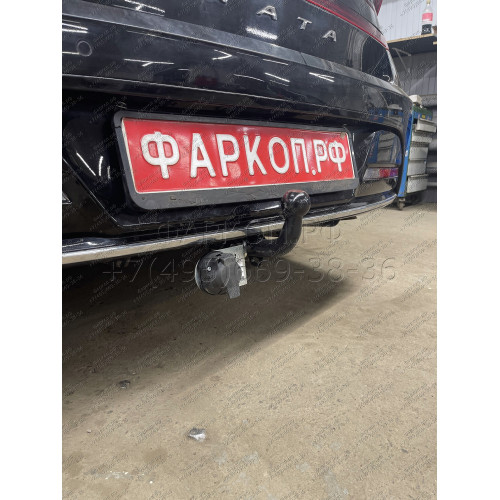 H234-A Лидер-плюс ТСУ для Hyundai Sonata VIII 2019-. Требуется подрезка бампера. Тип шара: A. Нагрузки: 1200/75 кг, масса фаркопа 13,6 кг (без электрики в комплекте)
