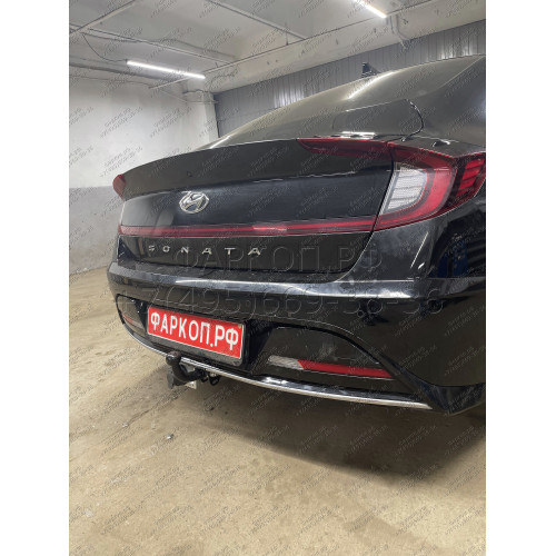 H234-A Лидер-плюс ТСУ для Hyundai Sonata VIII 2019-. Требуется подрезка бампера. Тип шара: A. Нагрузки: 1200/75 кг, масса фаркопа 13,6 кг (без электрики в комплекте)