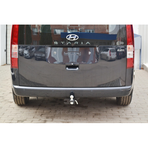 HST-21-991122.00 PT GROUP Фаркоп на Hyundai Staria 2021- без подрезки бампера. Тип шара: E (легкосъемный шар под квадрат). Нагрузки: 2500/100 кг, масса фаркопа 16,4 кг (без электрики в комплекте)