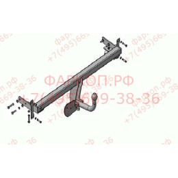 HY 02 AVTOS Фаркоп на Hyundai Elantra седан/хетчбек 2000-2006 без подрезки бампера. Тип шара: A. Нагрузки: 1000/75 кг, масса фаркопа 18,5 кг (без электрики в комплек