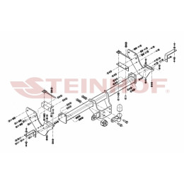 I-031 STEINHOF Фаркоп на Isuzu D-MAX бампер со ступенькой 2012-2021 без подрезки бампера. Тип шара: F. Нагрузки: 3500/140 кг, масса фаркопа 28,2 кг (без электрики в к